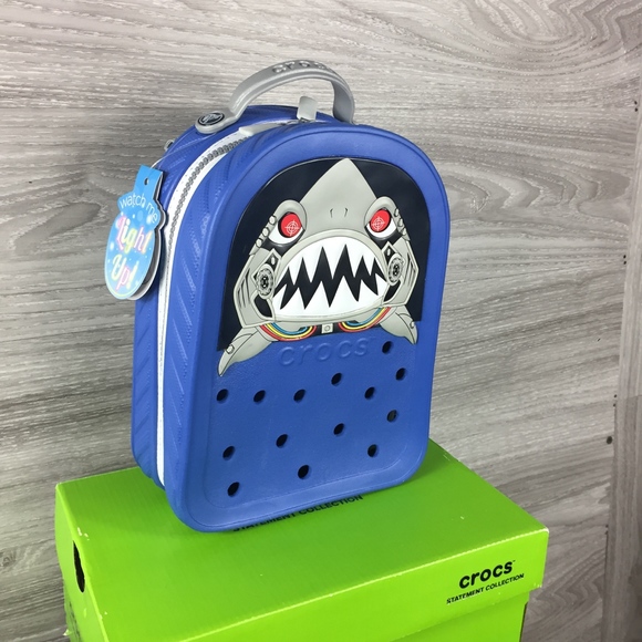 Crocs Blue Robo Shark Light Up BackPack - Picture 2 of 8